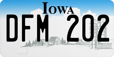 IA license plate DFM202