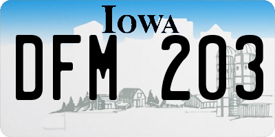 IA license plate DFM203