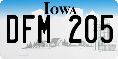 IA license plate DFM205