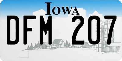 IA license plate DFM207