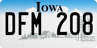 IA license plate DFM208