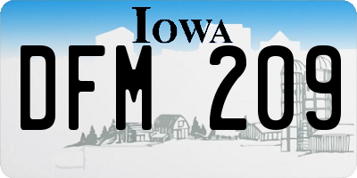 IA license plate DFM209