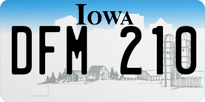 IA license plate DFM210