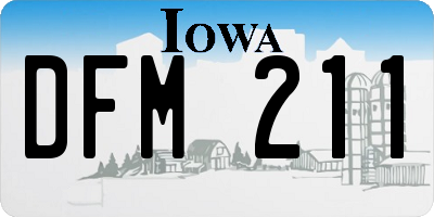 IA license plate DFM211