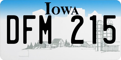 IA license plate DFM215