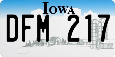 IA license plate DFM217