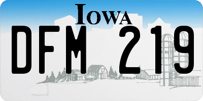 IA license plate DFM219