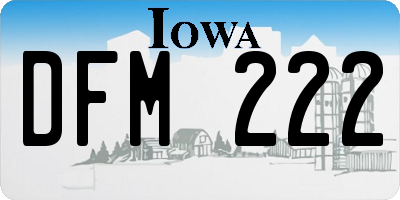 IA license plate DFM222