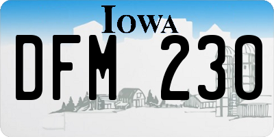 IA license plate DFM230