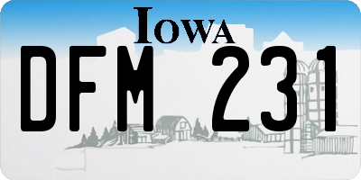 IA license plate DFM231