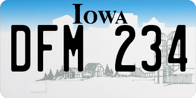 IA license plate DFM234