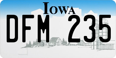 IA license plate DFM235