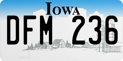 IA license plate DFM236