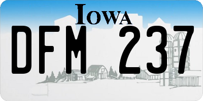 IA license plate DFM237