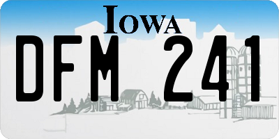 IA license plate DFM241