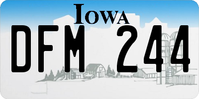 IA license plate DFM244