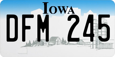 IA license plate DFM245