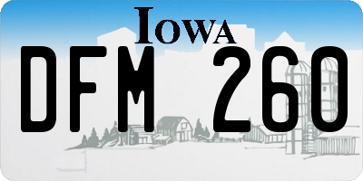 IA license plate DFM260