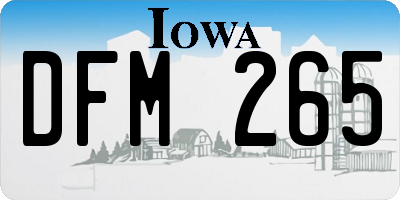 IA license plate DFM265