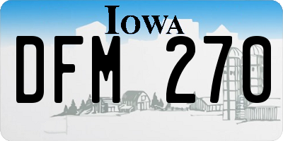 IA license plate DFM270