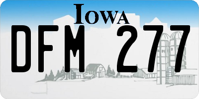 IA license plate DFM277