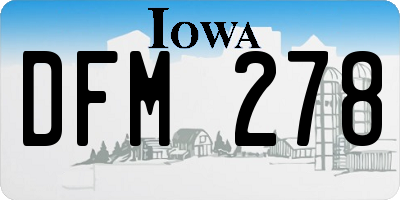 IA license plate DFM278