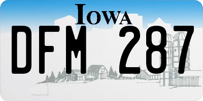 IA license plate DFM287