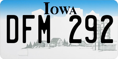 IA license plate DFM292