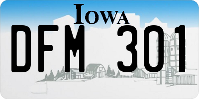 IA license plate DFM301