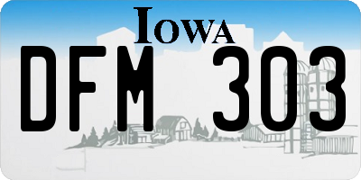 IA license plate DFM303