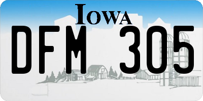 IA license plate DFM305