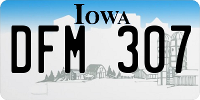 IA license plate DFM307