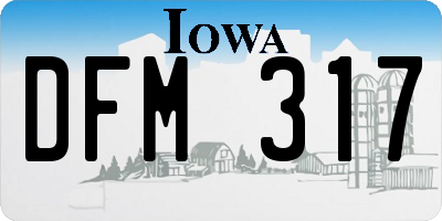 IA license plate DFM317