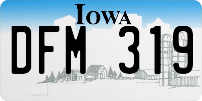 IA license plate DFM319