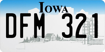 IA license plate DFM321