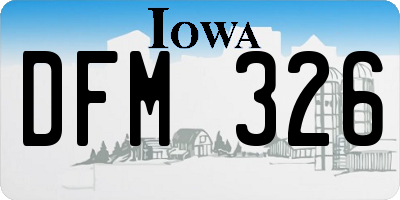 IA license plate DFM326