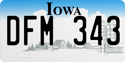 IA license plate DFM343