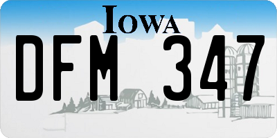 IA license plate DFM347