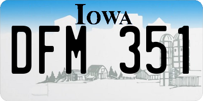 IA license plate DFM351
