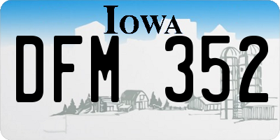 IA license plate DFM352