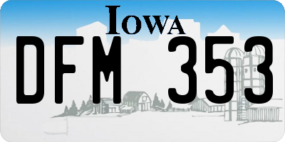 IA license plate DFM353