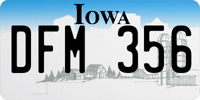 IA license plate DFM356