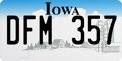 IA license plate DFM357