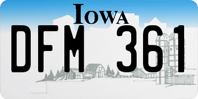 IA license plate DFM361