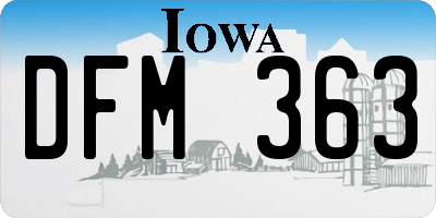 IA license plate DFM363