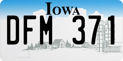 IA license plate DFM371
