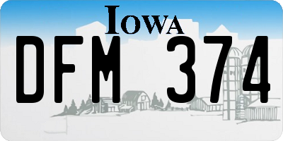 IA license plate DFM374