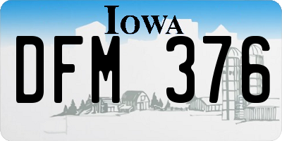 IA license plate DFM376