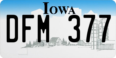 IA license plate DFM377