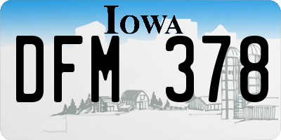 IA license plate DFM378